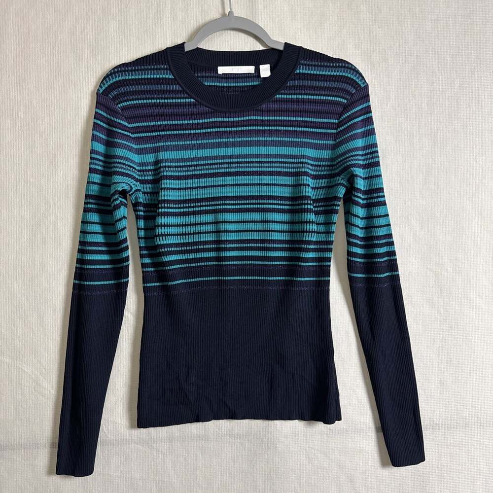 Boss Hugo Boss Women's Size Medium Stripped Long Sleeve y2K Slim Sweater